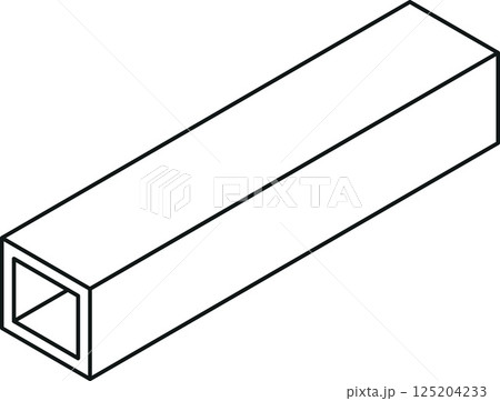 Steel beam icon with a rectangle cross-section isometric view in thin line style Steel beam icon with a rectangle cross-section isometric view in thin line style 125204233