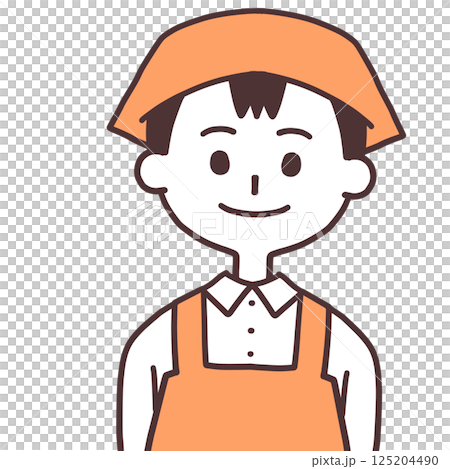 Simple illustration of a male cashier working at a cash register 125204490