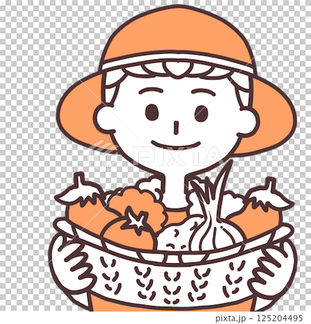 A simple upper body illustration of a man farming 125204495