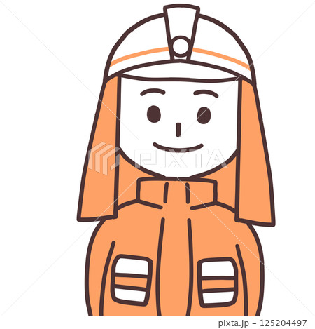 消防士上半身のシンプルな上半身イラスト 125204497
