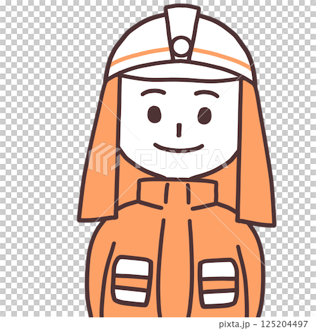 消防士上半身のシンプルな上半身イラスト 125204497