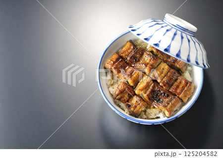 うな丼を黒背景で撮影 うな丼を黒背景で撮影 125204582