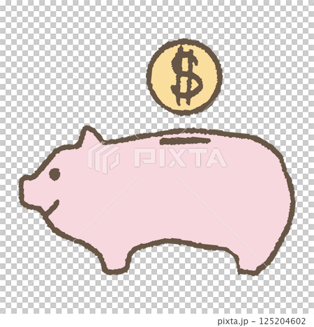 Hand drawn piggy bank 125204602