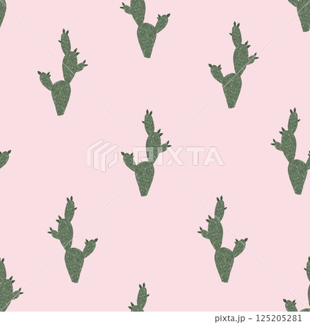 Seamless Pattern with Cacti . Wild West Surface Poster Design for All Fabrics and Prints. Abstract cacti vector artwork. Trendy pink colors Seamless Pattern with Cacti . Wild West Surface Poster Design for All Fabrics and Prints. Abstract cacti vector artwork. Trendy pink colors 125205281