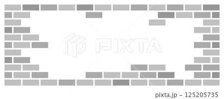 住宅の壁やリフォームで施工するタイルやレンガのイラスト 125205735