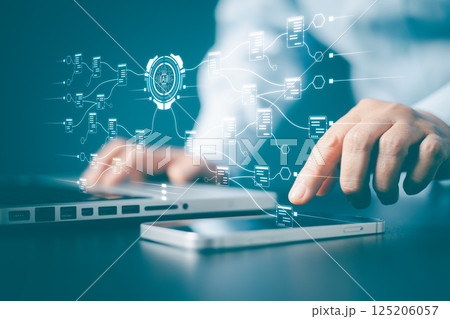 Online documentation database and document management system. Virtual Intelligence, Ai documents search concept. cyber security, digital transformation, finance, document file management, AI chip. Online documentation database and document management system. Virtual Intelligence, Ai documents search concept. cyber security, digital transformation, finance, document file management, AI chip. 125206057