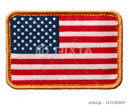 アメリカの国旗の刺繍のワッペン。 125206364
