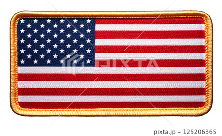 アメリカの国旗の刺繍のワッペン。 125206365