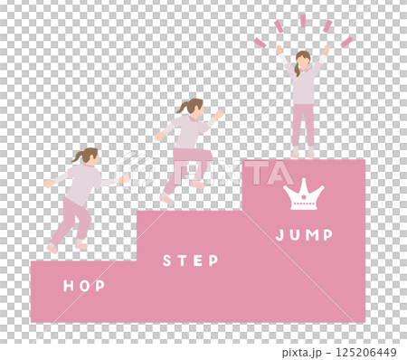象形圖風格的護士，帶有進步、水平提升、技能提升、跳躍、成長的形象 125206449