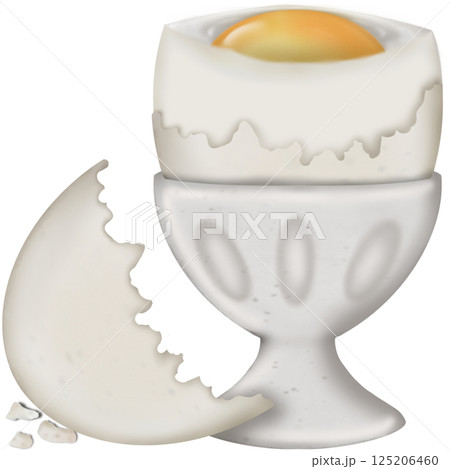 Boiled Duck eggs natural cute cartoon hand drawn Food Art illustration. Boiled Duck eggs natural cute cartoon hand drawn Food Art illustration. 125206460