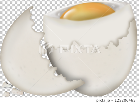Boiled Duck eggs natural cute cartoon hand drawn Food Art illustration. 125206465