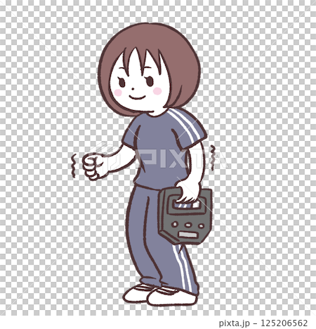 Illustration of measuring grip strength Illustration of measuring grip strength 125206562