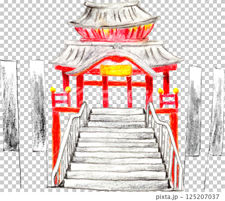 大須観音　手描きイラスト 125207037