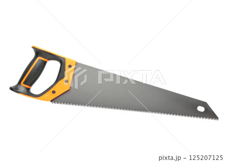 Hand Saw-hardened Teeth isolated over white background 125207125