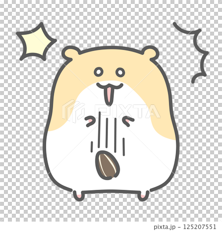 一隻金倉鼠驚訝得掉了一顆葵花籽 一隻金倉鼠驚訝得掉了一顆葵花籽 125207551