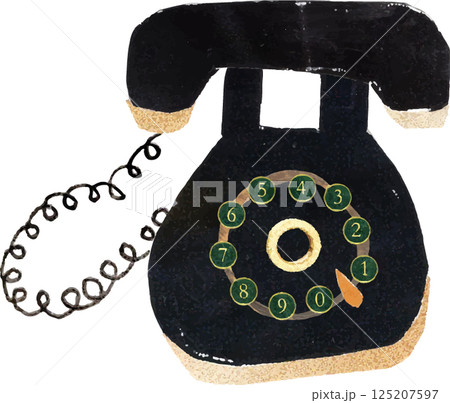 レトロ家電　黒電話 125207597