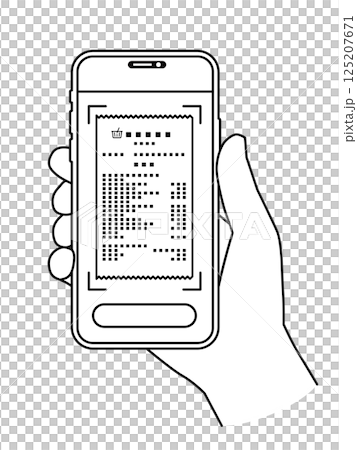 Handheld smartphone Scan receipt Variable line width 125207671