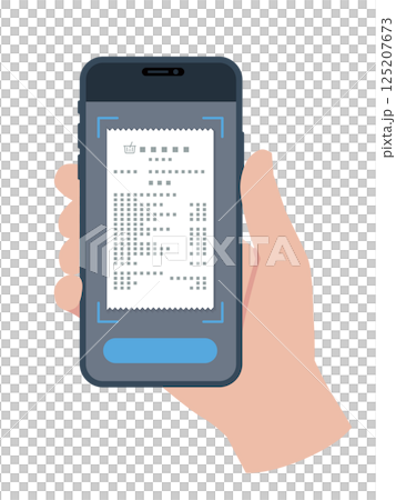 Handheld smartphone scanning receipt 125207673