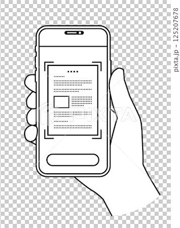 Smartphone in hand Scan document Variable line width 125207678