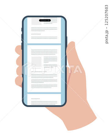 手に持ったスマートフォン 文書を閲覧 125207683