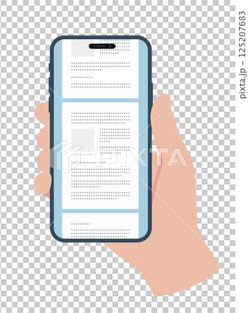 手に持ったスマートフォン 文書を閲覧 125207683