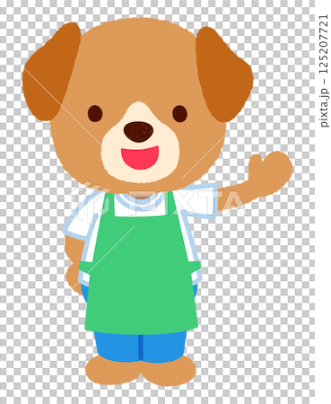 可愛的小狗角色圍裙職員 125207721