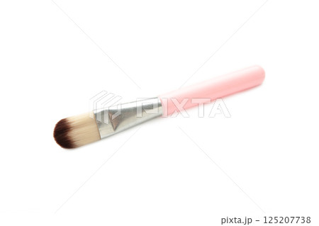 Brush for applying cosmetic make-up isolated on white background. 125207738