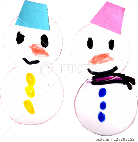 ハンドクラフト　手作り雪だるま 125208152
