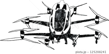 手描きの空飛ぶ車 125208241