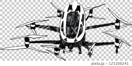 hand drawn flying car 125208241