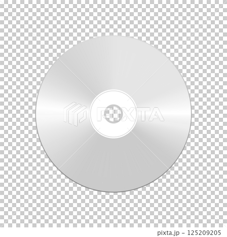 CDディスクのイラスト素材　png透明背景　シルバー灰色 125209205