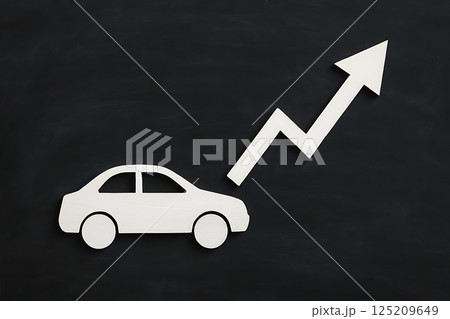 自動車の関税アップ木目グラフと世界経済5「AI生成画像」 自動車の関税アップ木目グラフと世界経済5「AI生成画像」 125209649