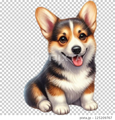 a cute corgi dog sitting down a cute corgi dog sitting down 125209767