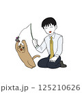 猫と遊ぶ男性 125210626