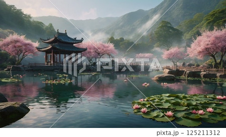 桃源郷のような楽園デザイン 125211312