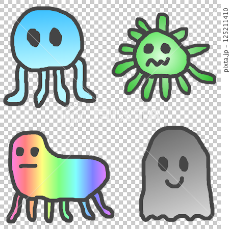 Cute alien invader illustration from outer space 125211410