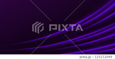 Purple curve rays glowing on dark background. Speed motion moving concept. Purple curve rays glowing on dark background. Speed motion moving concept. 125212049