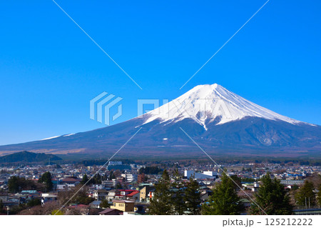 春 富士吉田市街 富士山 春 富士吉田市街 富士山 125212222