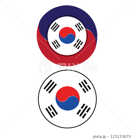 vectors illustration of the South Korean flag icon 125213073