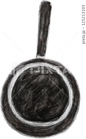 水彩色鉛筆で描いたフライパン 125213103