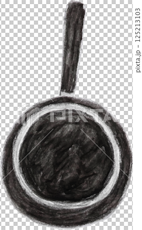 水彩色鉛筆で描いたフライパン 125213103