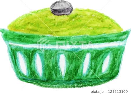 水彩色鉛筆で描いたレンジ蒸し器 125213109