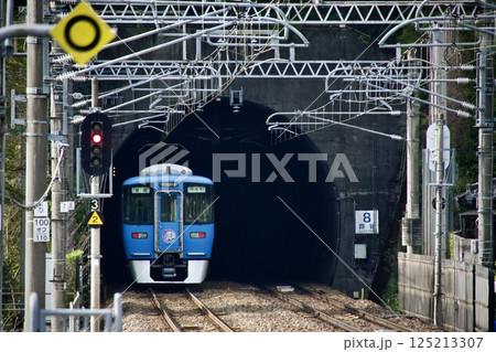 愛知環状鉄道2000系 ジブリラッピング車両がトンネルへ 愛知環状鉄道2000系 ジブリラッピング車両がトンネルへ 125213307