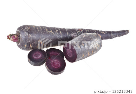 purple carrot isolated on white background purple carrot isolated on white background 125213345