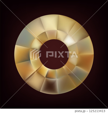 Luxury realistic gold ring. Premium golden circle 125213413