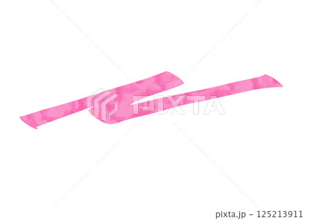 マーカーペンで描いたようなアンダーラインセット：ピンク　水彩風 125213911