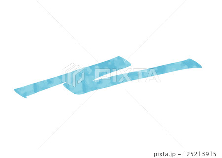 マーカーペンで描いたようなアンダーラインセット：ブルー　水彩風 125213915