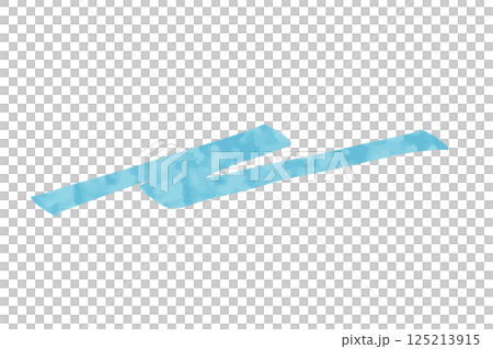 マーカーペンで描いたようなアンダーラインセット：ブルー　水彩風 125213915