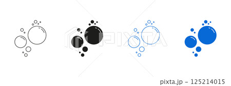 Bubble Line And Solid Icon Set. Soap And Water Bubble Symbol Collection. Isolated Vector Illustration Bubble Line And Solid Icon Set. Soap And Water Bubble Symbol Collection. Isolated Vector Illustration 125214015