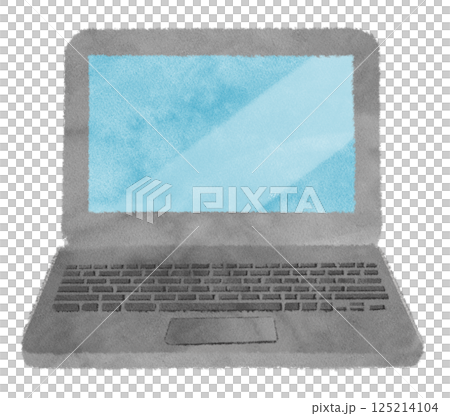 打開的筆記型電腦的正面圖 打開的筆記型電腦的正面圖 125214104